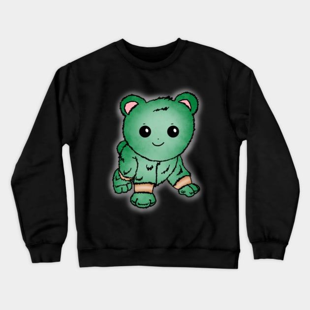 Cute Green Baby Bear Crewneck Sweatshirt by JennaBunnies